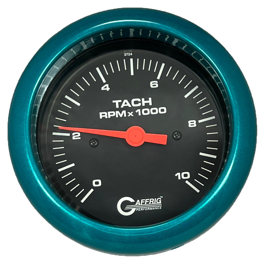 #4250 3 3/8 INCH ELECTRIC TACHOMETER 0-10000 RPM BLACK Teal / Step