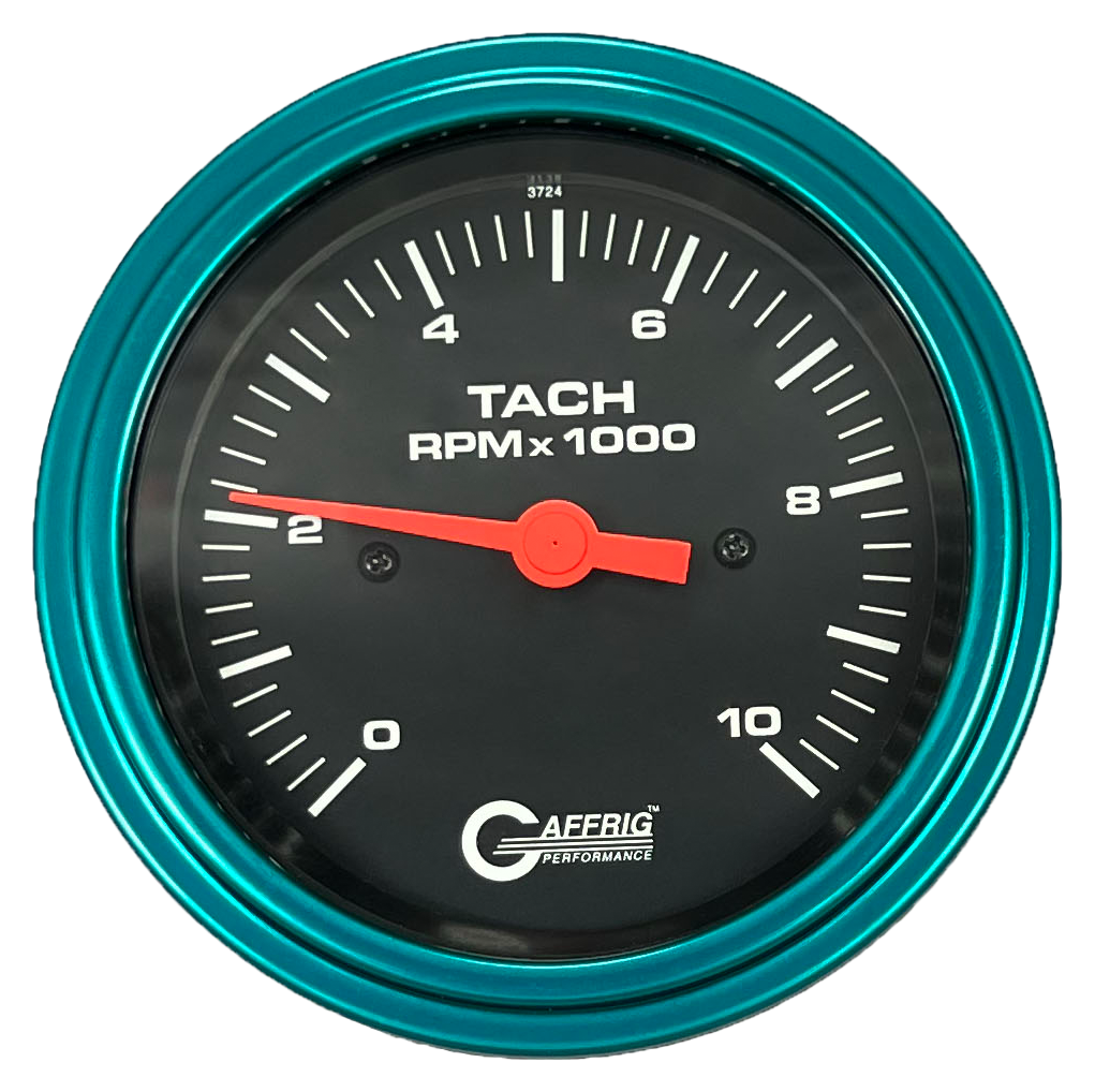 #4250 3 3/8 INCH ELECTRIC TACHOMETER 0-10000 RPM BLACK Teal / Step