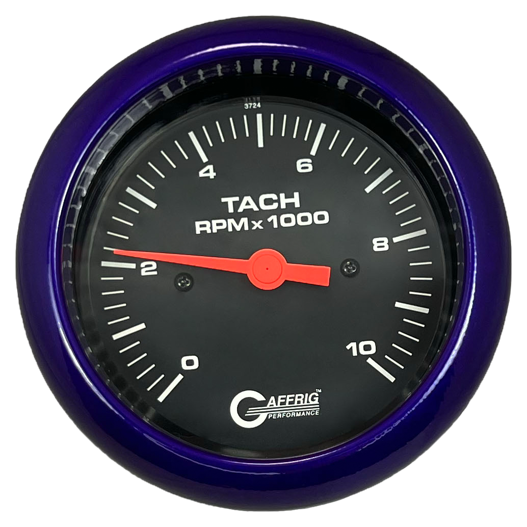 #4250 3 3/8 INCH ELECTRIC TACHOMETER 0-10000 RPM BLACK Purple / Step
