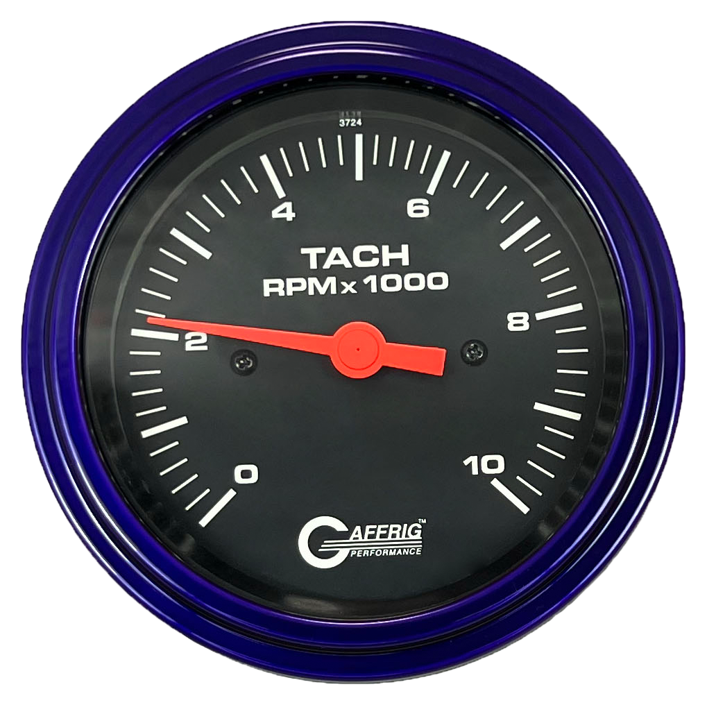 #4250 3 3/8 INCH ELECTRIC TACHOMETER 0-10000 RPM BLACK Purple / Step