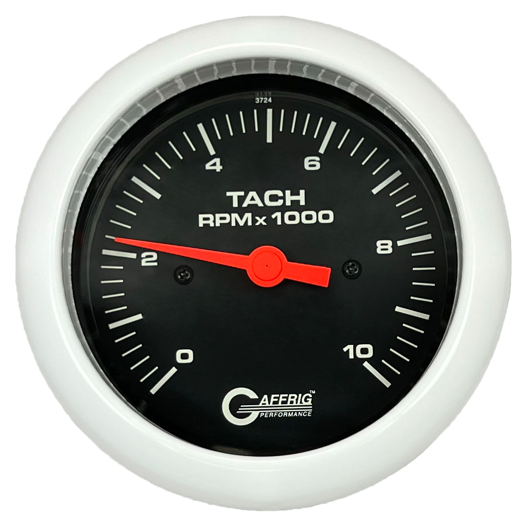 #4250 3 3/8 INCH ELECTRIC TACHOMETER 0-10000 RPM BLACK White / Fat