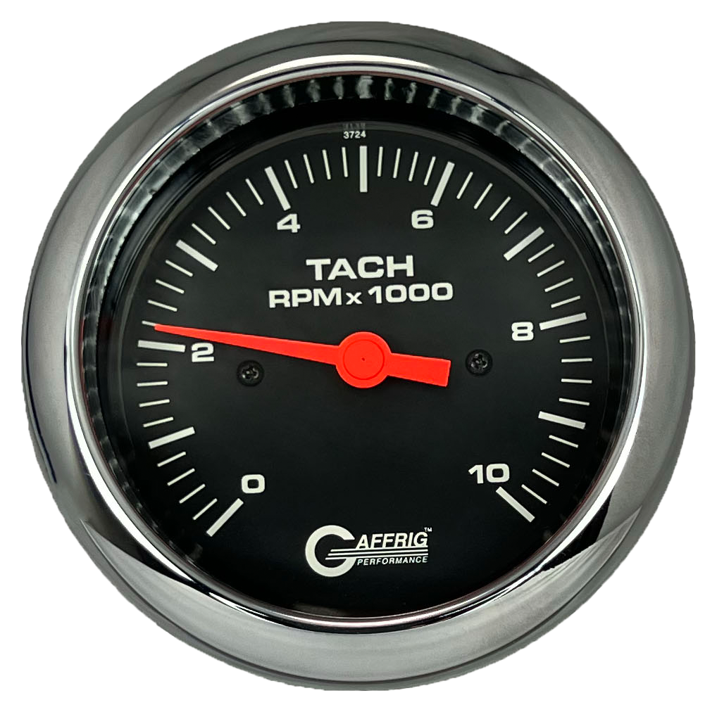 #4250 3 3/8 INCH ELECTRIC TACHOMETER 0-10000 RPM BLACK Chrome / Step