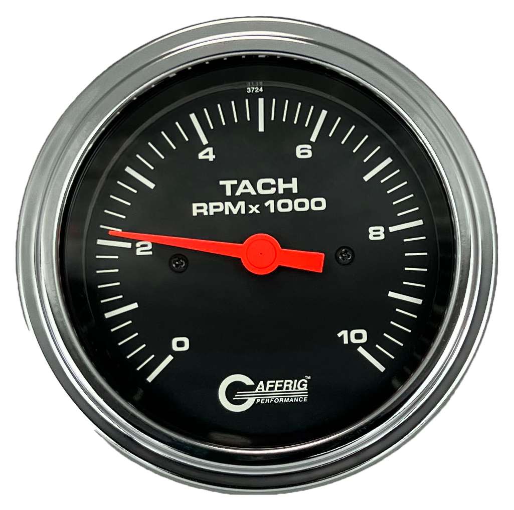 #4250 3 3/8 INCH ELECTRIC TACHOMETER 0-10000 RPM BLACK Chrome / Step