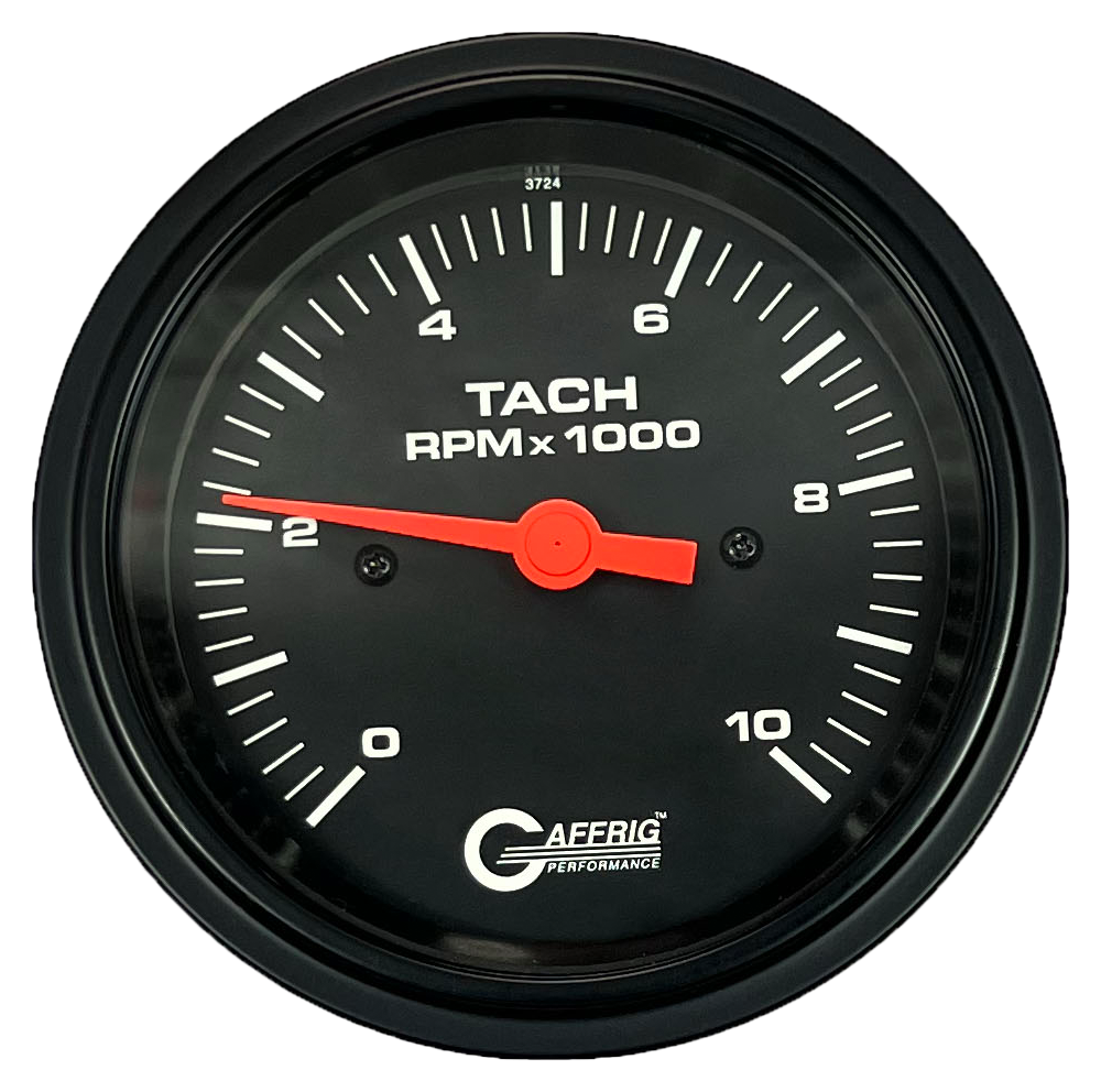 #4250 3 3/8 INCH ELECTRIC TACHOMETER 0-10000 RPM BLACK White / Step