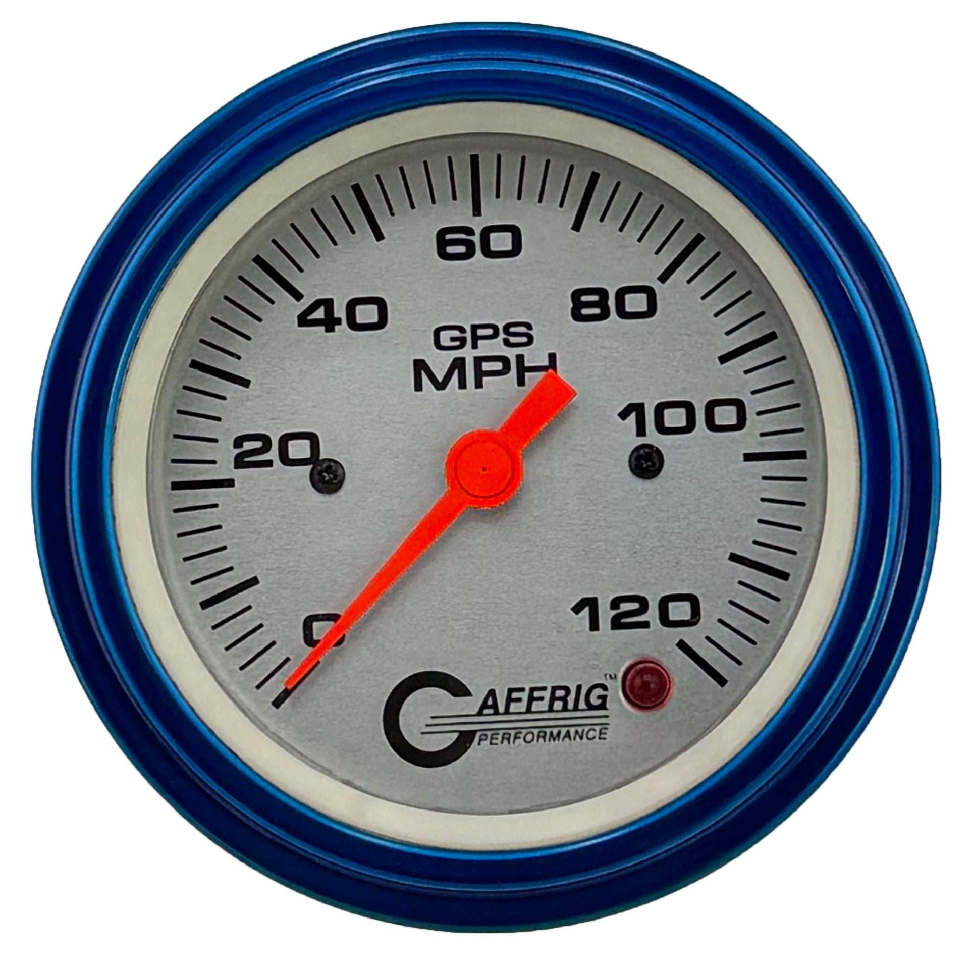 GAFFRIG PART #4555 3 3/8 INCH GPS ANALOG 120 MPH SPEEDOMETER GAUGE HEAD ONLY PLATINUM