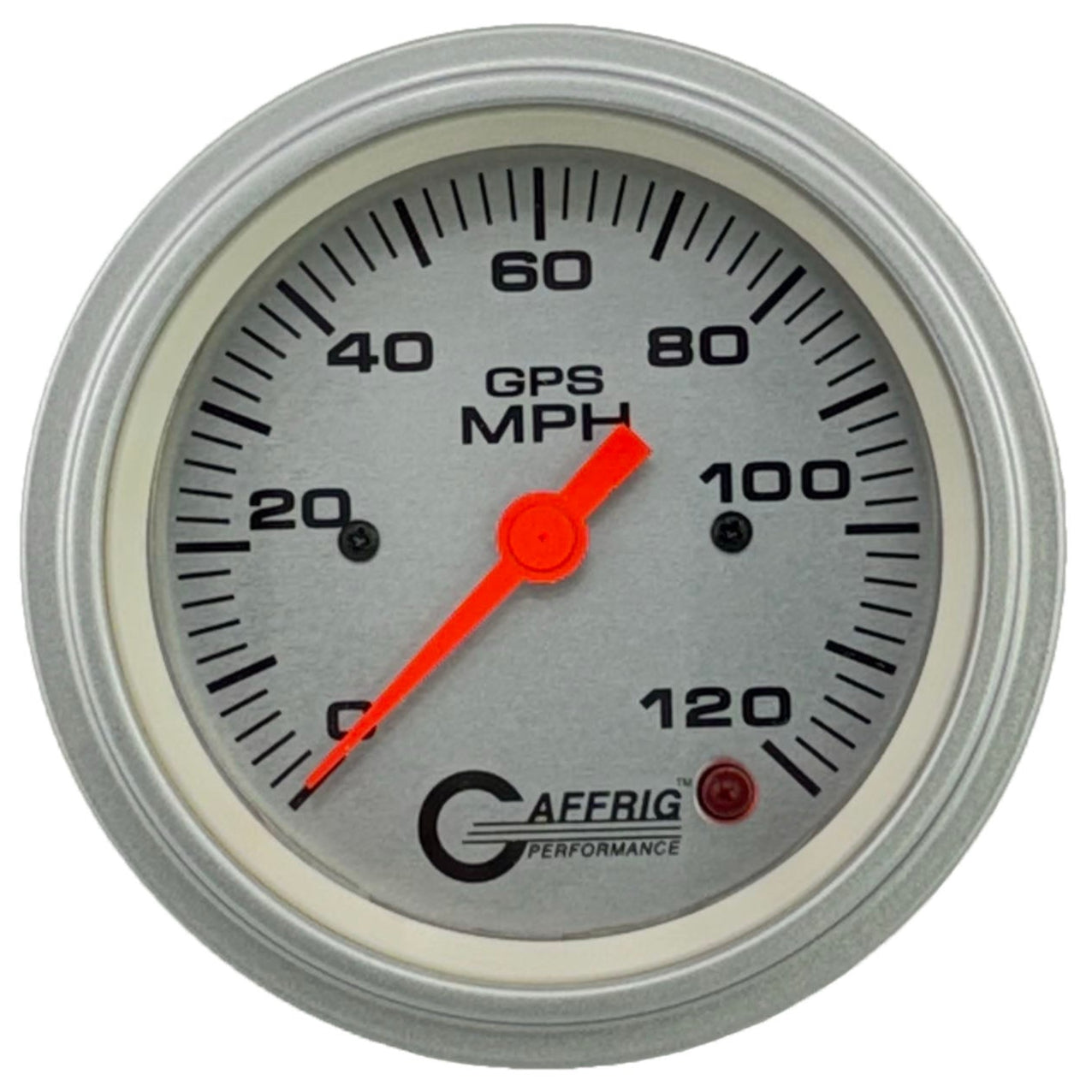 GAFFRIG PART #4555 3 3/8 INCH GPS ANALOG 120 MPH SPEEDOMETER GAUGE HEAD ONLY PLATINUM