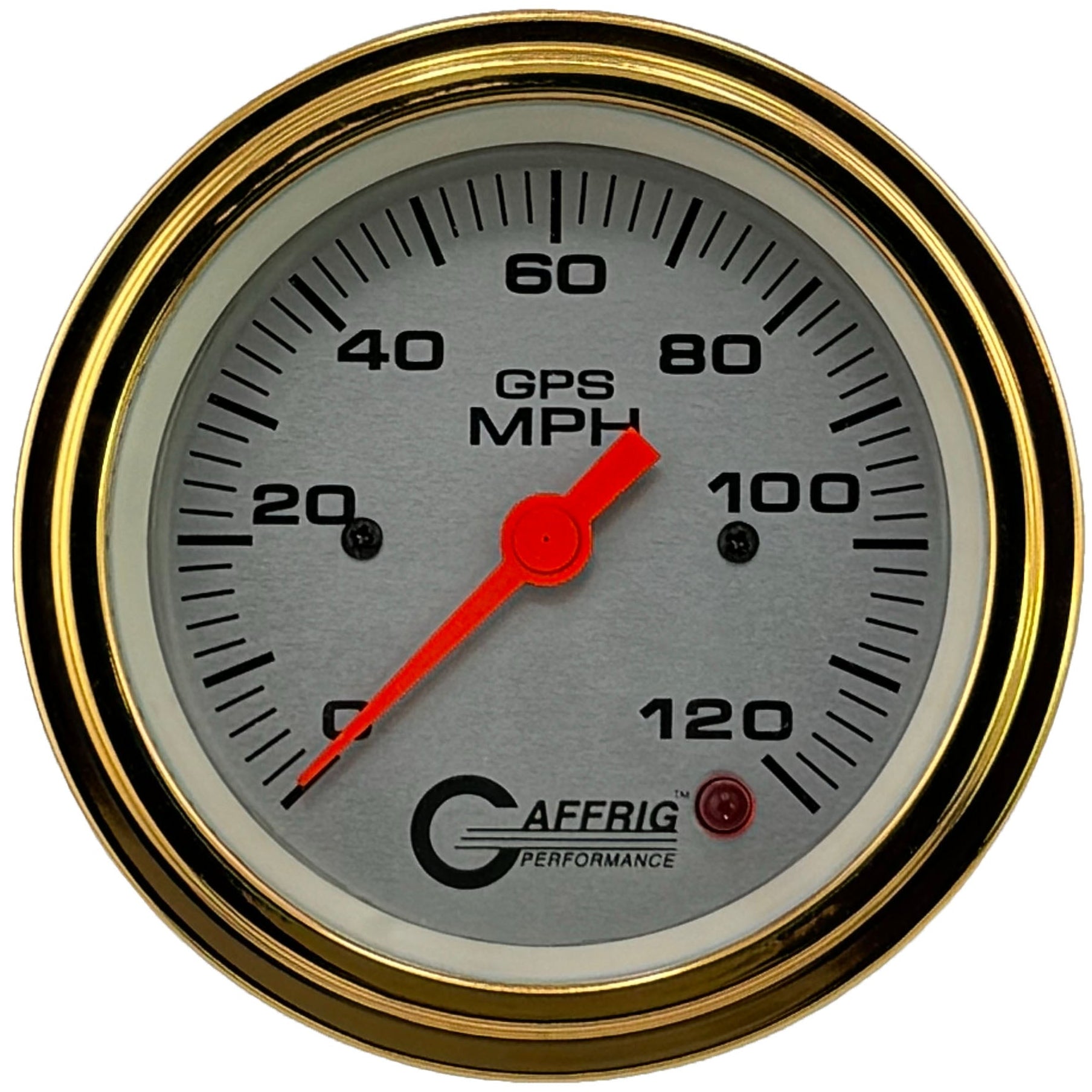 GAFFRIG PART #4556 3 3/8 INCH GPS ANALOG 120 MPH SPEEDOMETER GAUGE KIT PLATINUM