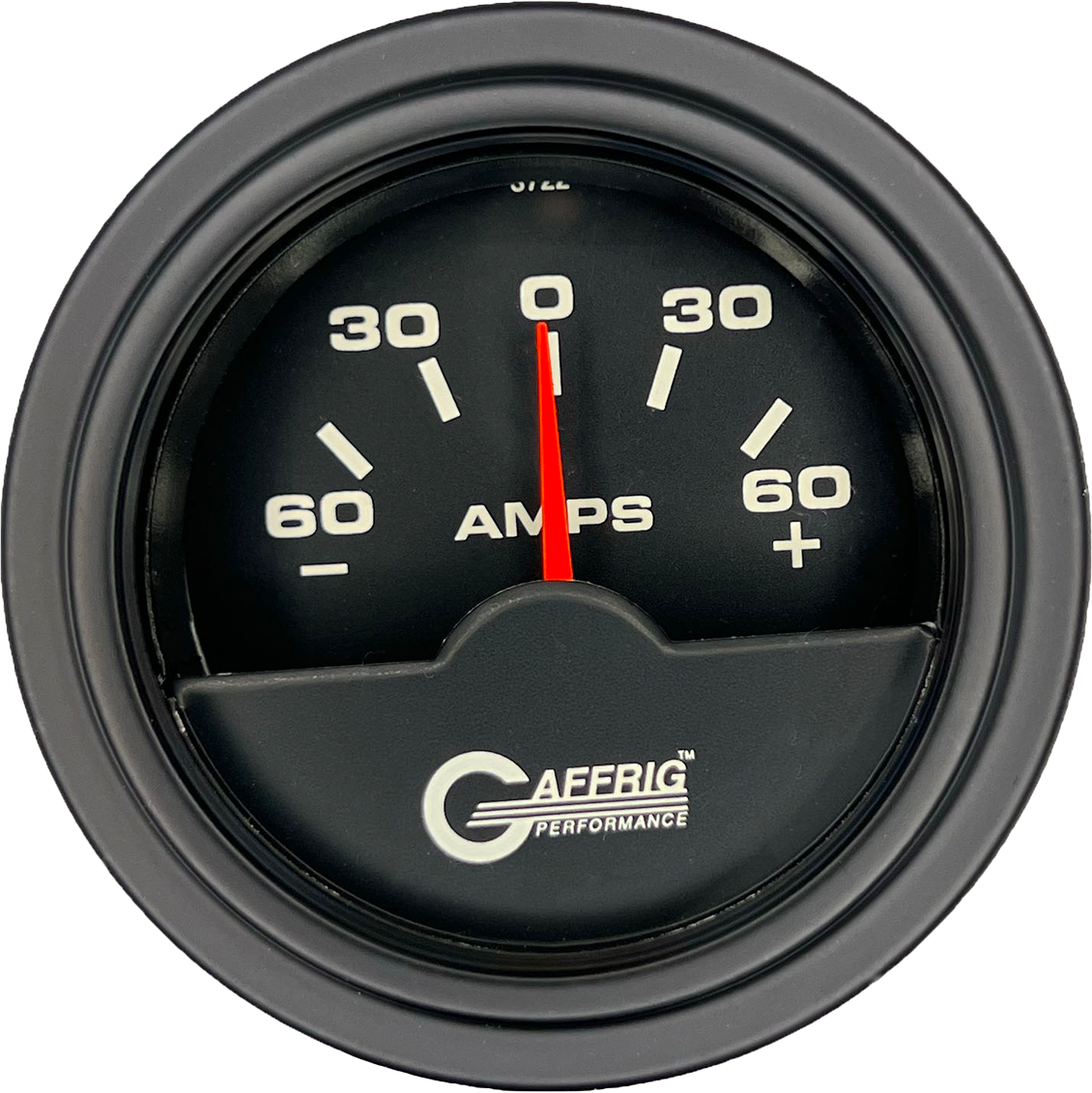 GAFFRIG PART #5000 2 INCH ELECTRIC AMMETER GAUGE -60/+60 AMP BLACK BLACK / STEP RIM