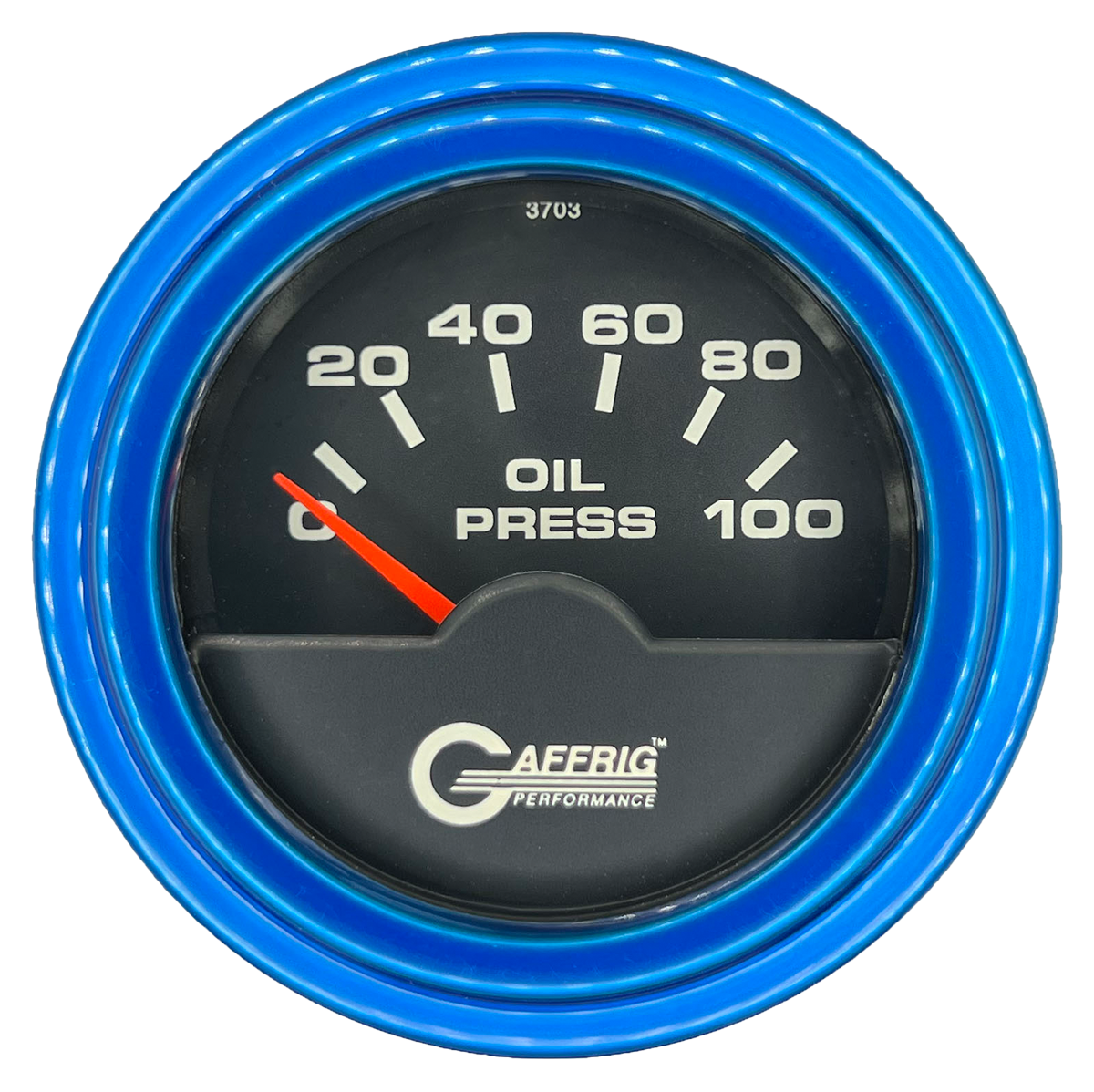 #5012 2 INCH ELECTRIC OIL PRESSURE 0-100 PSI Black Blue / Step