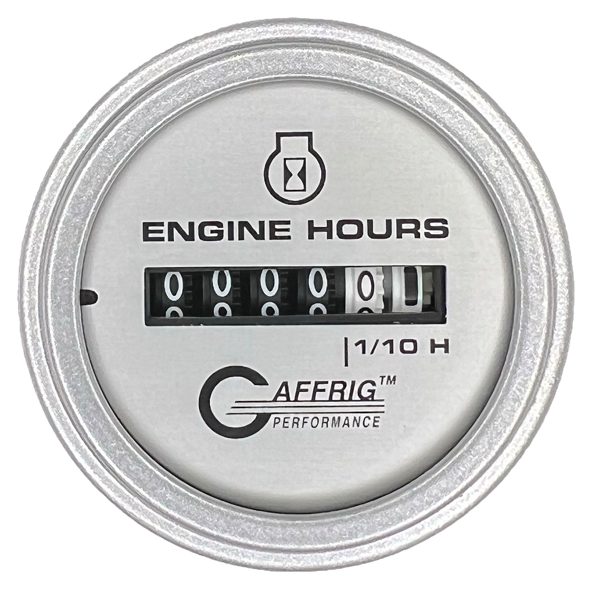 #5810 2 INCH ELECTRIC ENGINE HOUR METER PLATINUM Platinum / Step