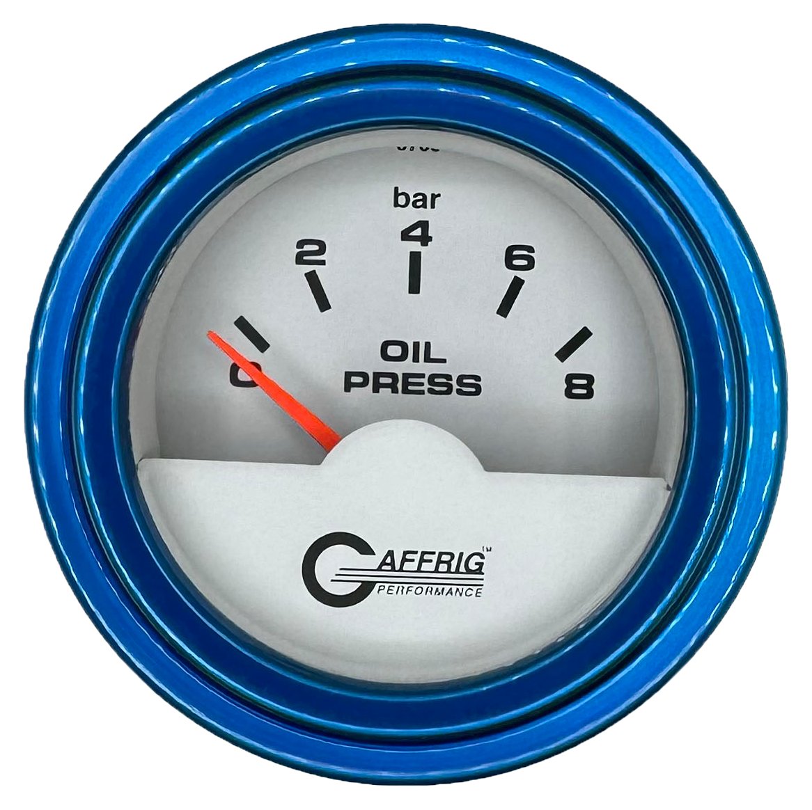 #5875 2 INCH INTERNATIONAL ELECTRIC OIL PRESSURE 0-8 BARS WHITE Blue / Step