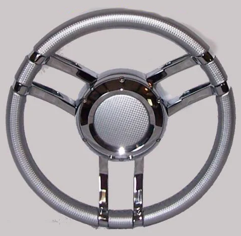 GAFFRIG PART #9673 STEERING WHEEL LEATHER WITH POLISHED SPOKE