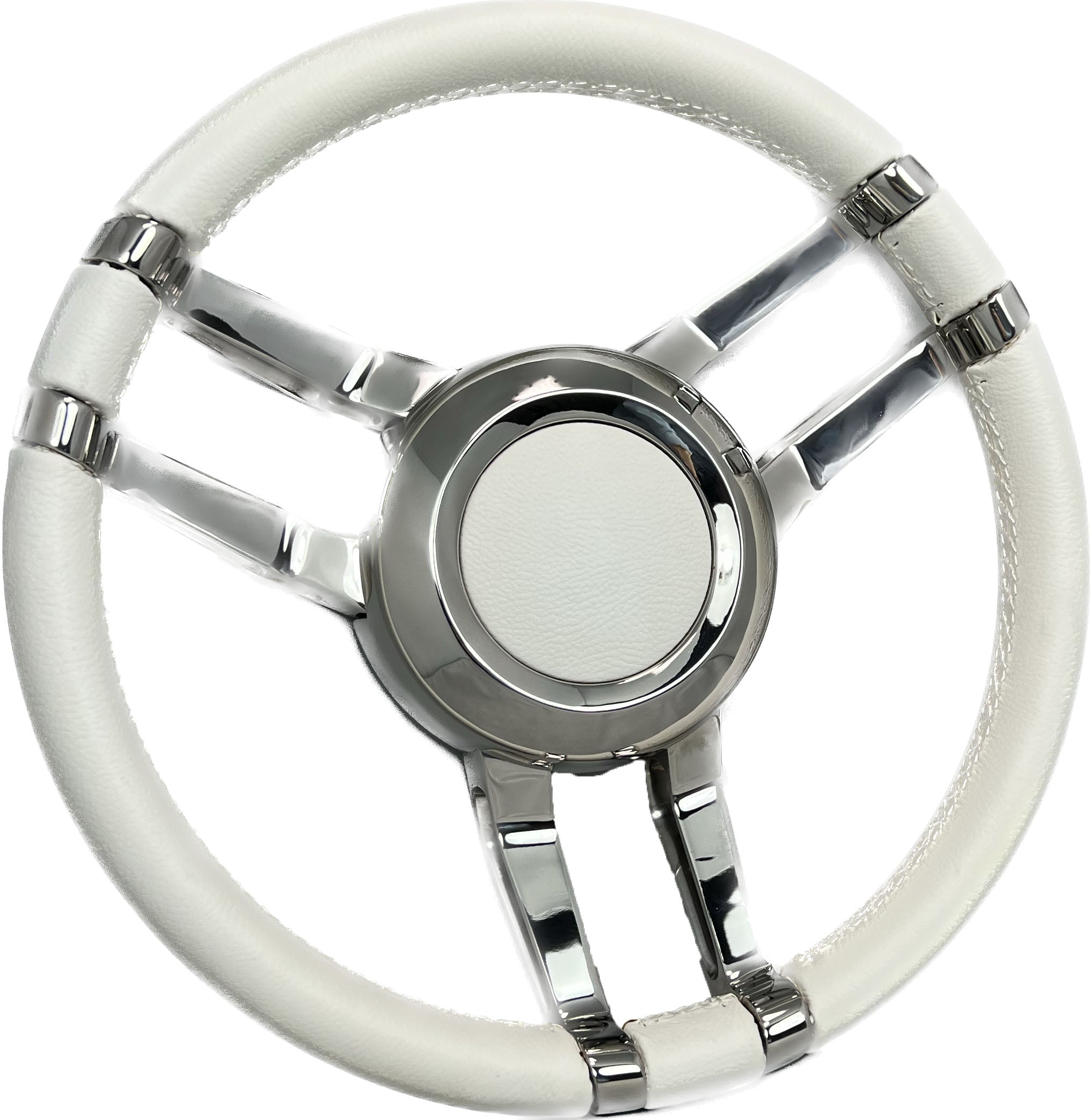 STEERING WHEEL LEATHER White
