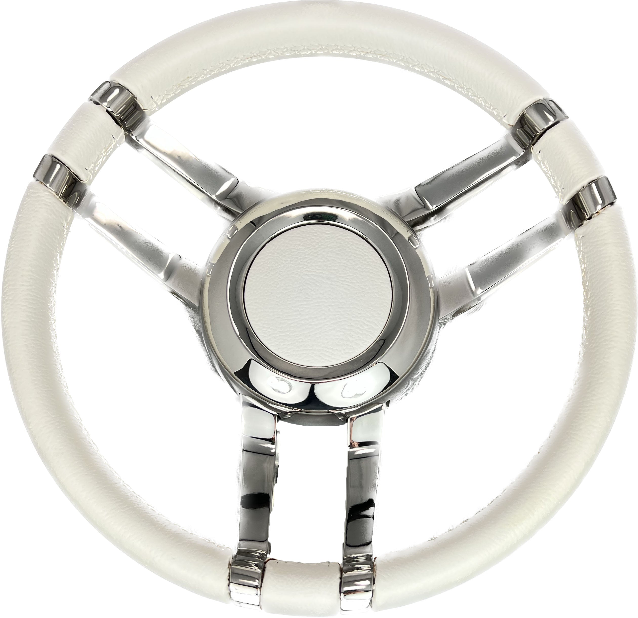 STEERING WHEEL LEATHER White