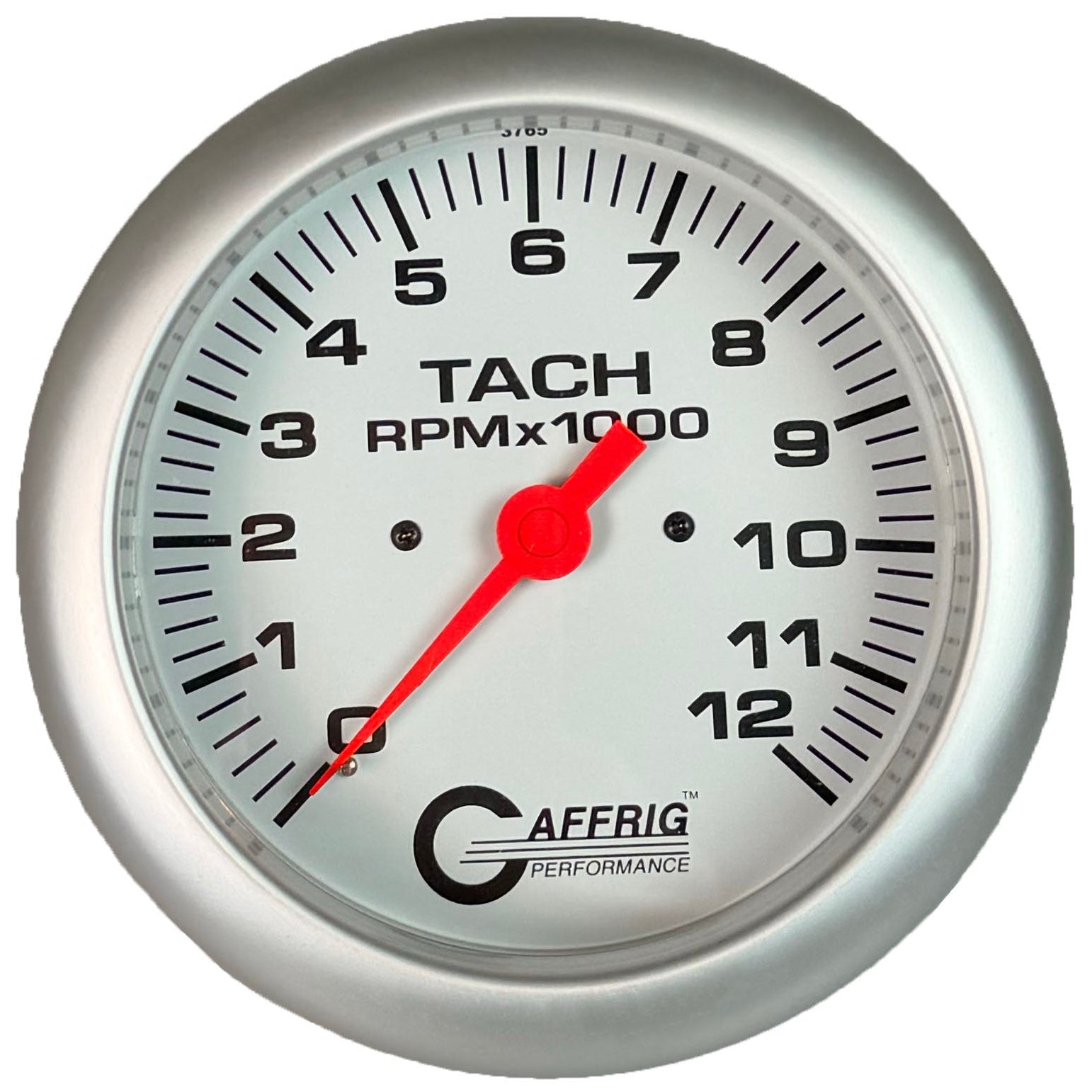 GAFFRIG PART #10022 4 5/8 INCH ELECTRIC TACHOMETER GAUGE 0-12000 RPM WHITE
