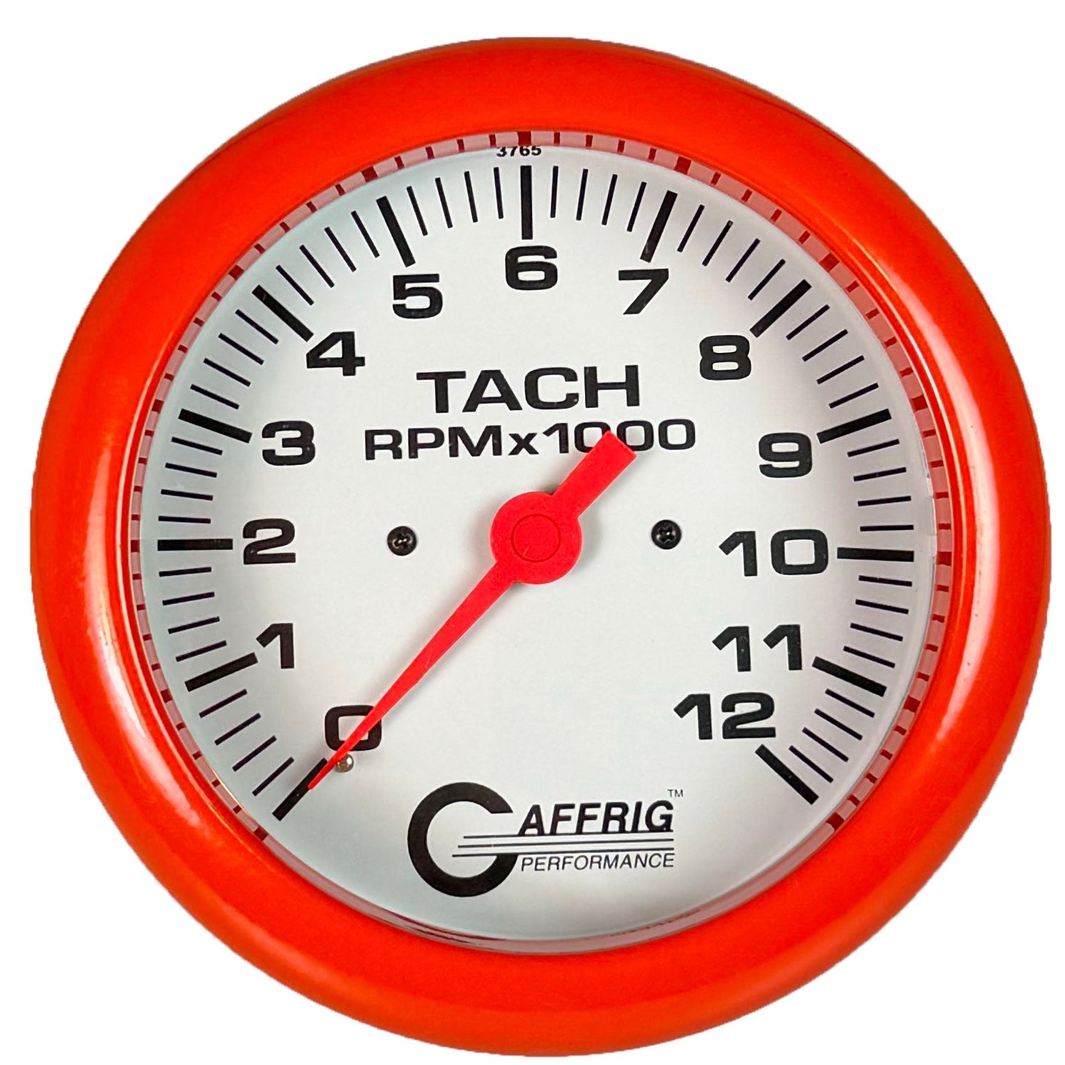 GAFFRIG PART #10022 4 5/8 INCH ELECTRIC TACHOMETER GAUGE 0-12000 RPM WHITE