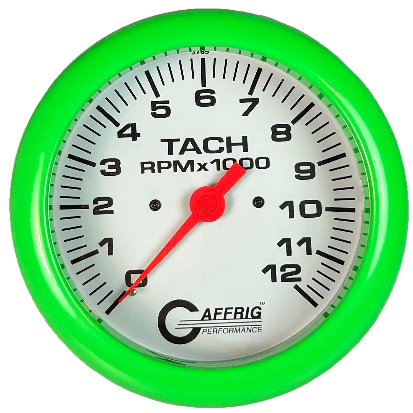 GAFFRIG PART #10022 4 5/8 INCH ELECTRIC TACHOMETER GAUGE 0-12000 RPM WHITE