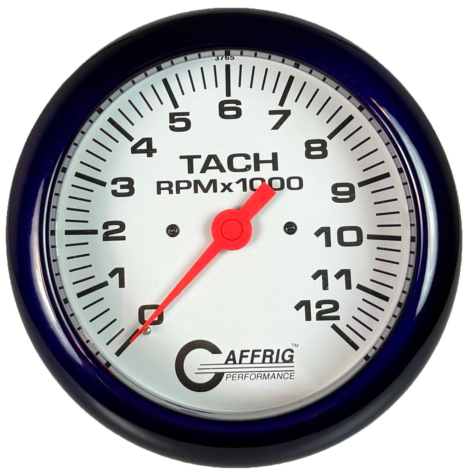 GAFFRIG PART #10022 4 5/8 INCH ELECTRIC TACHOMETER GAUGE 0-12000 RPM WHITE