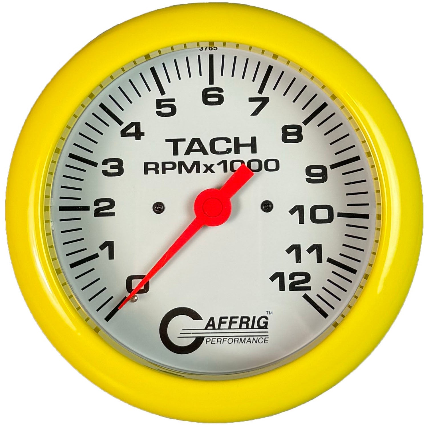 GAFFRIG PART #10022 4 5/8 INCH ELECTRIC TACHOMETER GAUGE 0-12000 RPM WHITE