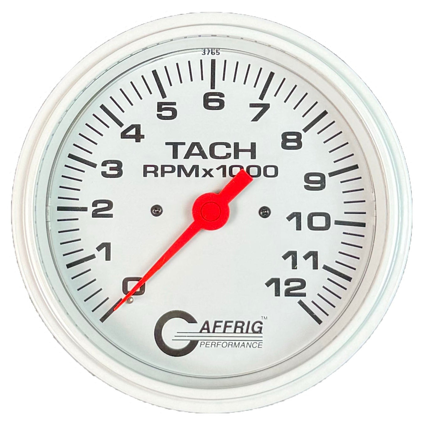 GAFFRIG PART #10022 4 5/8 INCH ELECTRIC TACHOMETER GAUGE 0-12000 RPM WHITE