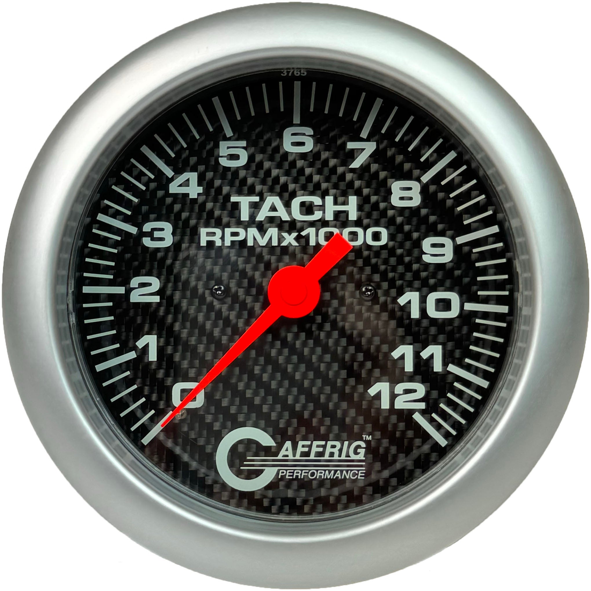 GAFFRIG PART #10023 4 5/8 INCH ELECTRIC TACHOMETER MARINE BOAT GAUGE 0-12000 RPM CARBON FIBER