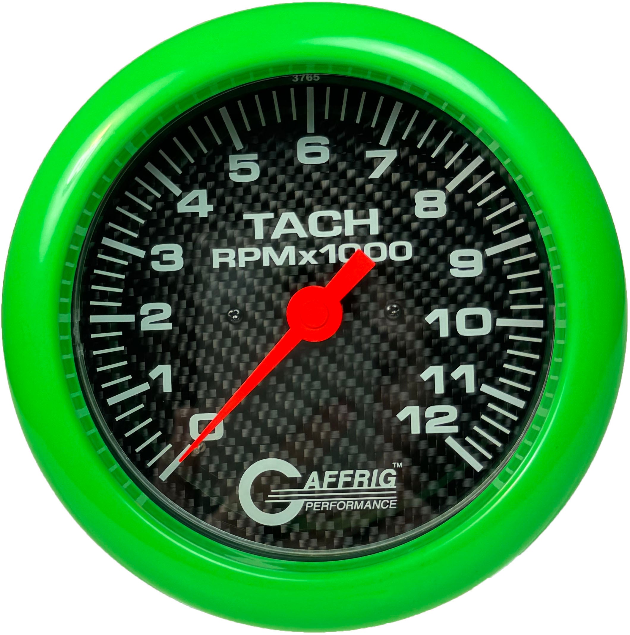 GAFFRIG PART #10023 4 5/8 INCH ELECTRIC TACHOMETER MARINE BOAT GAUGE 0-12000 RPM CARBON FIBER