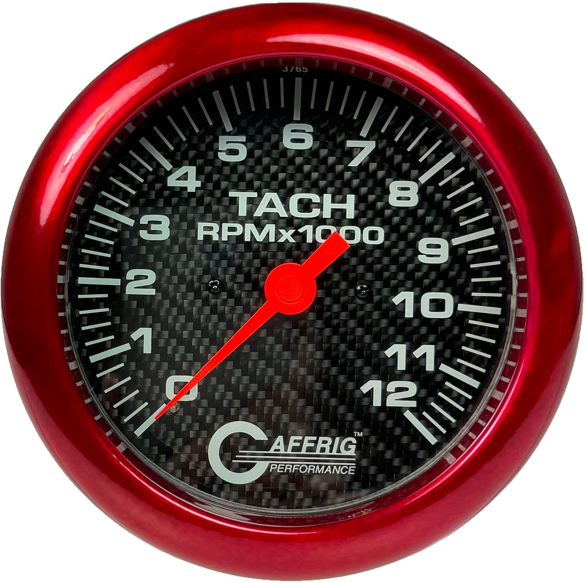 GAFFRIG PART #10023 4 5/8 INCH ELECTRIC TACHOMETER MARINE BOAT GAUGE 0-12000 RPM CARBON FIBER