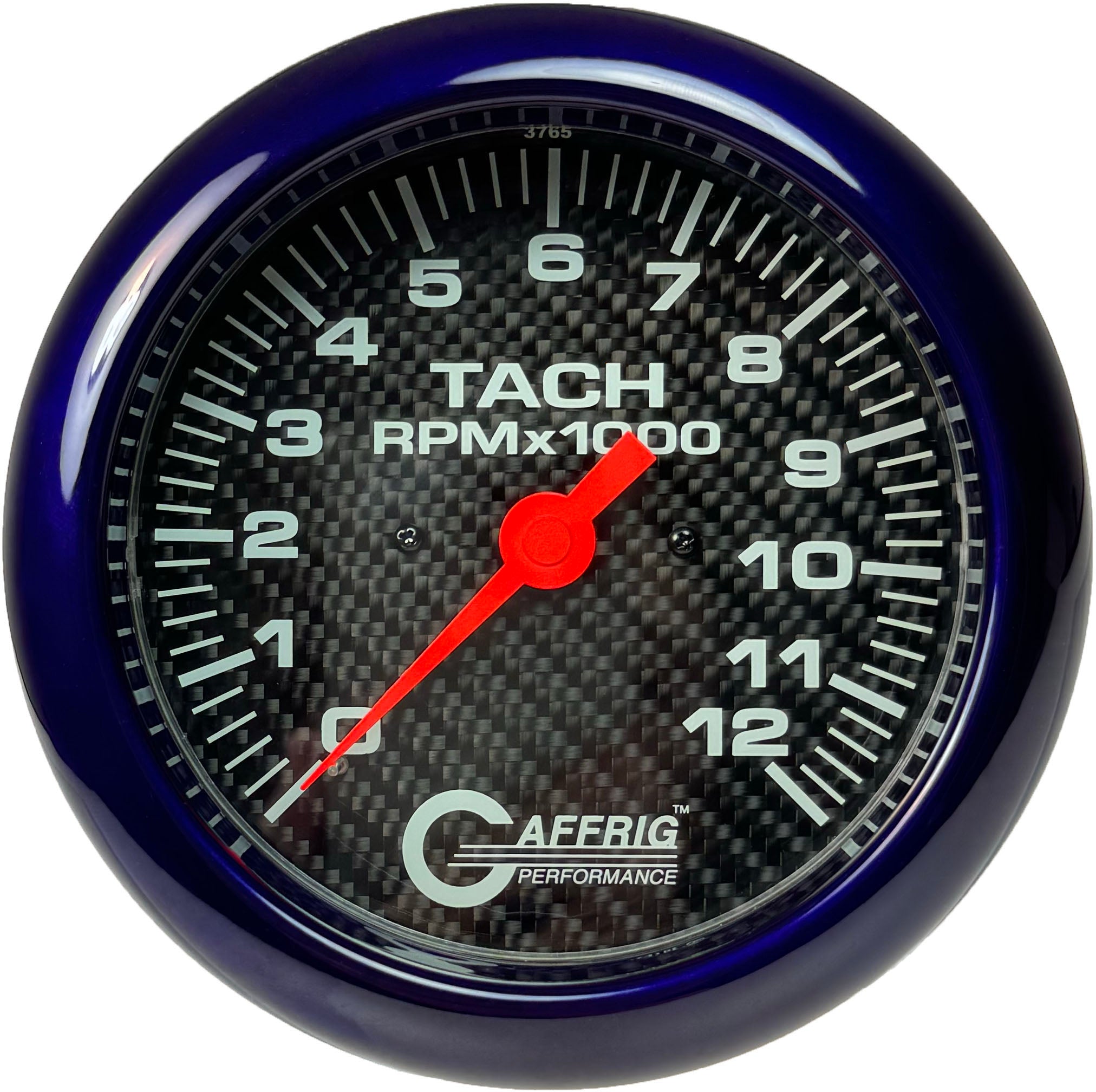 GAFFRIG PART #10023 4 5/8 INCH ELECTRIC TACHOMETER MARINE BOAT GAUGE 0-12000 RPM CARBON FIBER