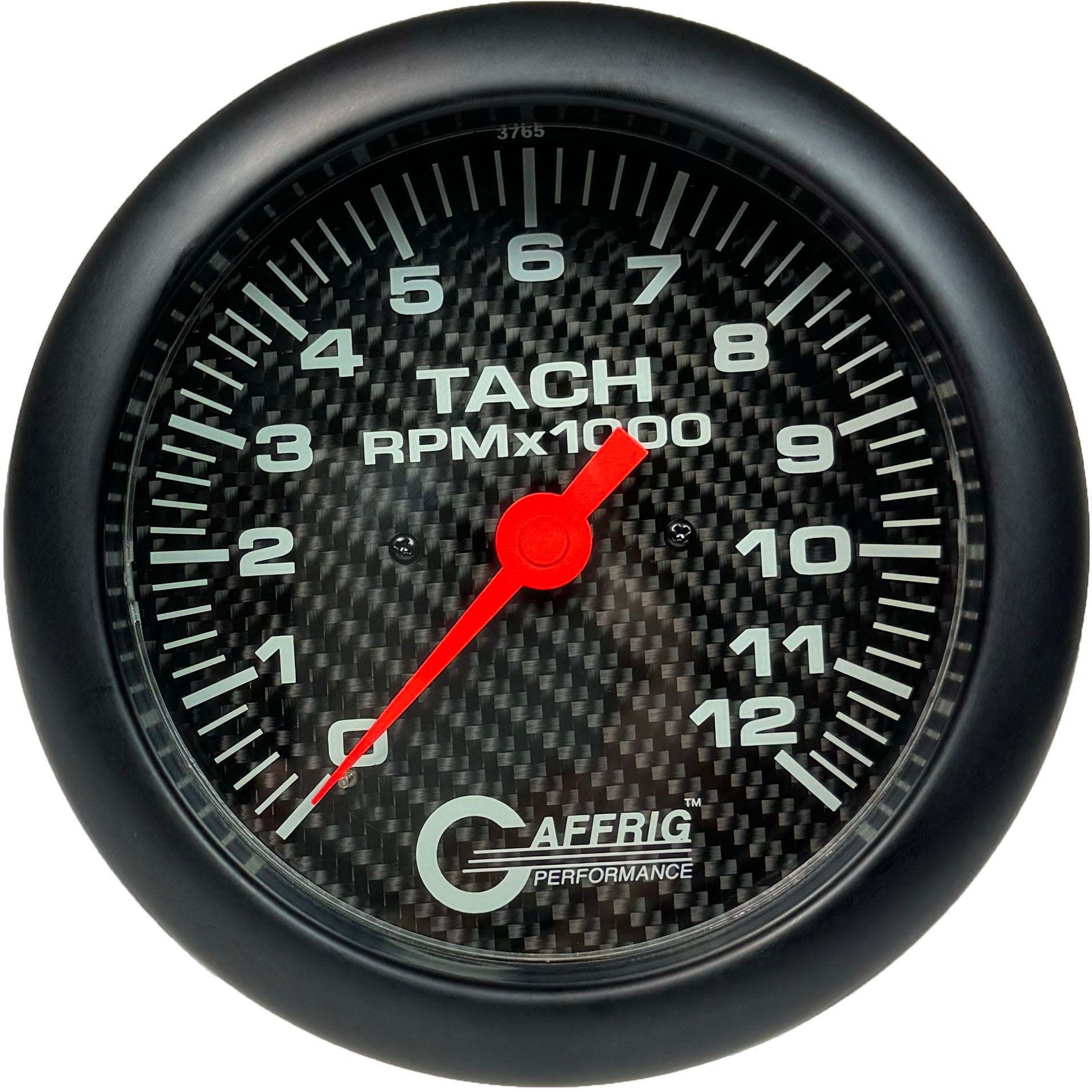 GAFFRIG PART #10023 4 5/8 INCH ELECTRIC TACHOMETER MARINE BOAT GAUGE 0-12000 RPM CARBON FIBER