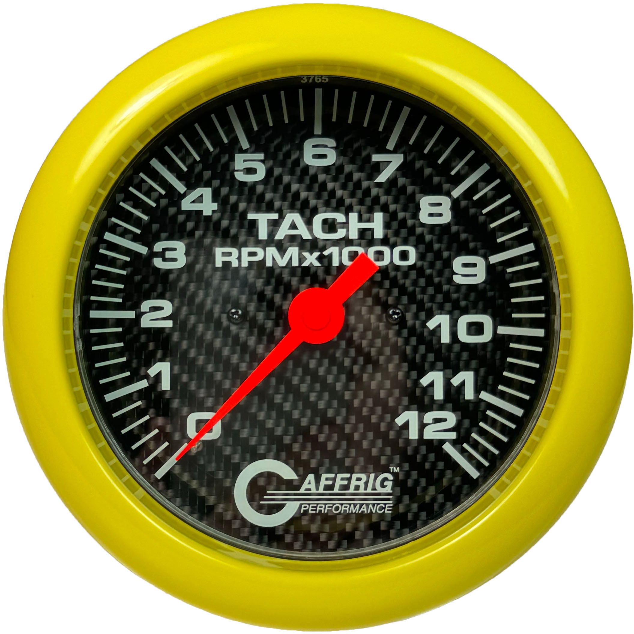 GAFFRIG PART #10023 4 5/8 INCH ELECTRIC TACHOMETER MARINE BOAT GAUGE 0-12000 RPM CARBON FIBER
