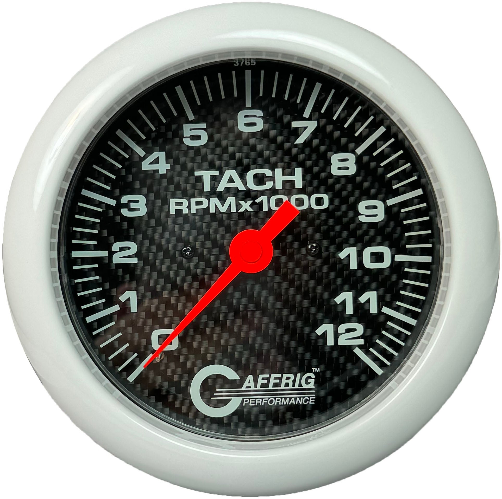 GAFFRIG PART #10023 4 5/8 INCH ELECTRIC TACHOMETER MARINE BOAT GAUGE 0-12000 RPM CARBON FIBER