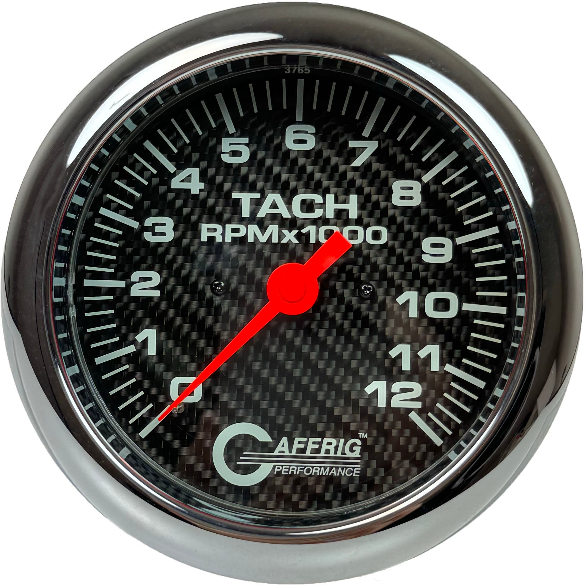 GAFFRIG PART #10023 4 5/8 INCH ELECTRIC TACHOMETER MARINE BOAT GAUGE 0-12000 RPM CARBON FIBER