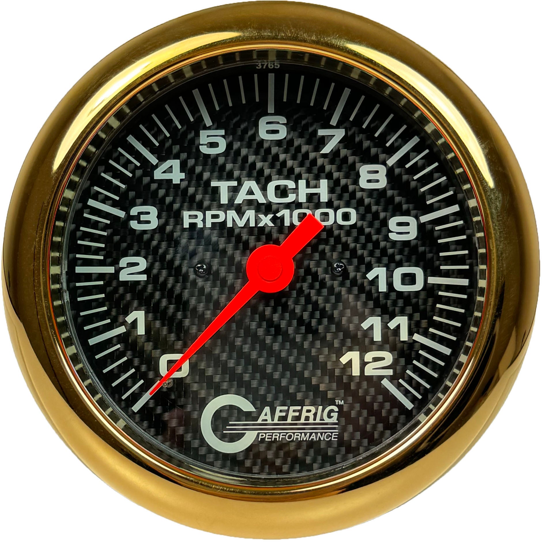 GAFFRIG PART #10023 4 5/8 INCH ELECTRIC TACHOMETER MARINE BOAT GAUGE 0-12000 RPM CARBON FIBER