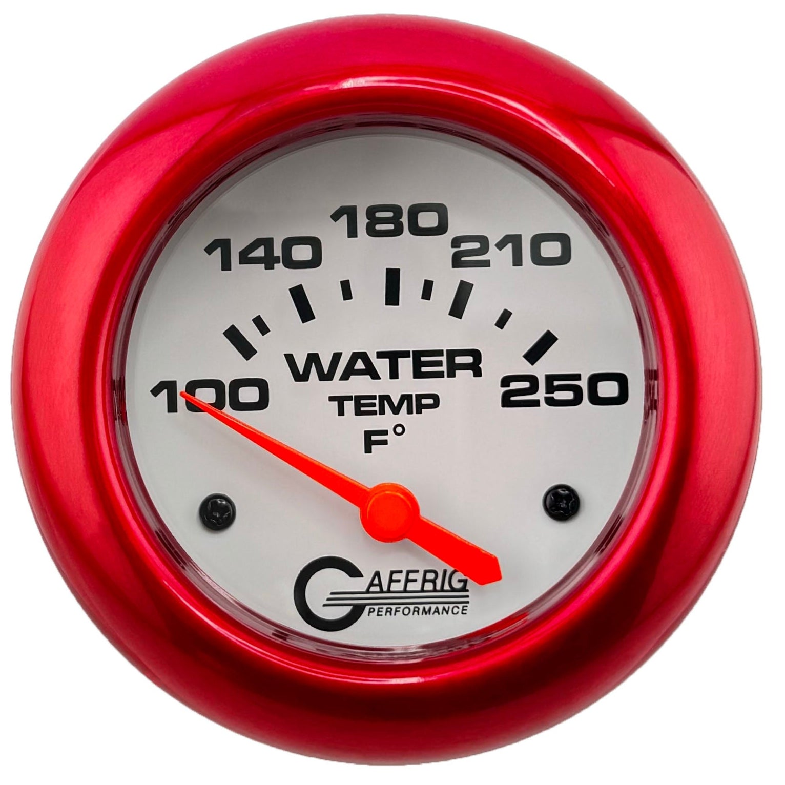 GAFFRIG PART #13006 2 5/8 INCH ELECTRIC WATER TEMPERATURE MARINE BOAT GAUGE 100-250 F - W/SENDER & BUSHING KIT WHITE