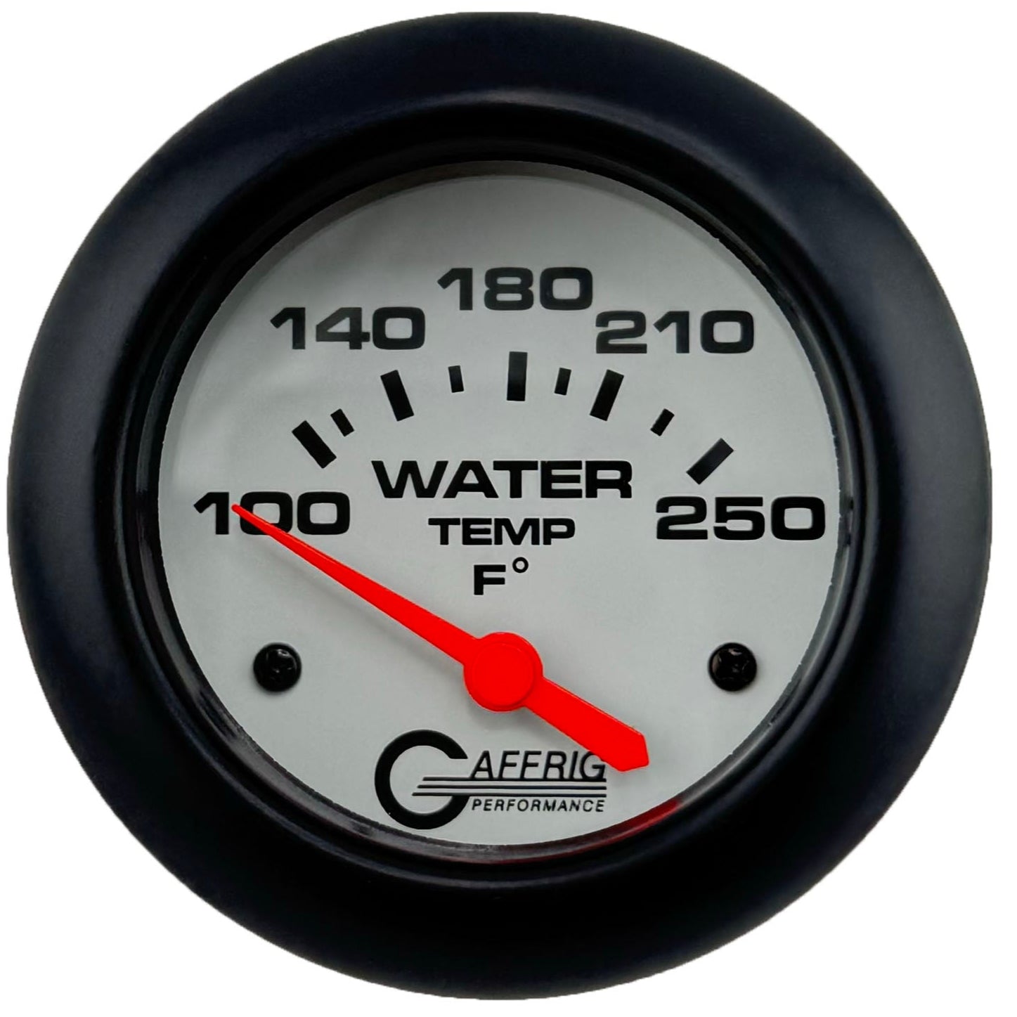 GAFFRIG PART #13006 2 5/8 INCH ELECTRIC WATER TEMPERATURE MARINE BOAT GAUGE 100-250 F - W/SENDER & BUSHING KIT WHITE