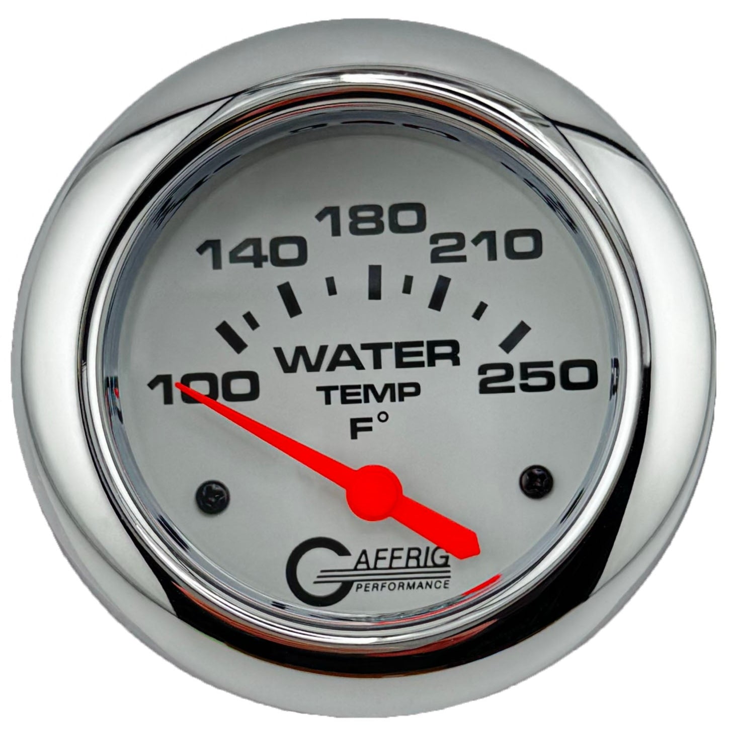 GAFFRIG PART #13006 2 5/8 INCH ELECTRIC WATER TEMPERATURE MARINE BOAT GAUGE 100-250 F - W/SENDER & BUSHING KIT WHITE