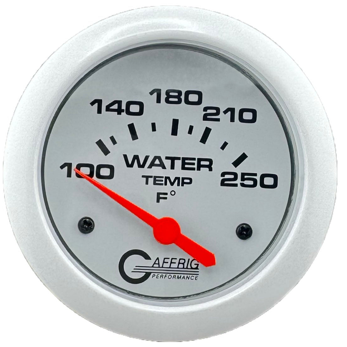 GAFFRIG PART #13006 2 5/8 INCH ELECTRIC WATER TEMPERATURE MARINE BOAT GAUGE 100-250 F - W/SENDER & BUSHING KIT WHITE