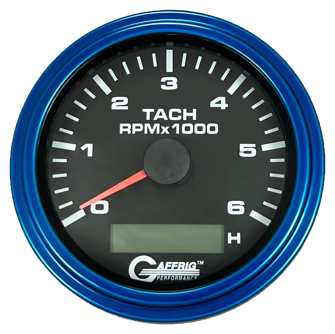 #184258 3 3/8 INCH ELECTRIC TACH/HOUR METER 0-6000 RPM BLACK Blue / Step