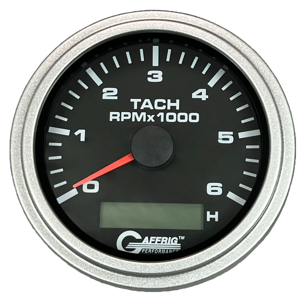 #184258 3 3/8 INCH ELECTRIC TACH/HOUR METER 0-6000 RPM BLACK Platinum / Step