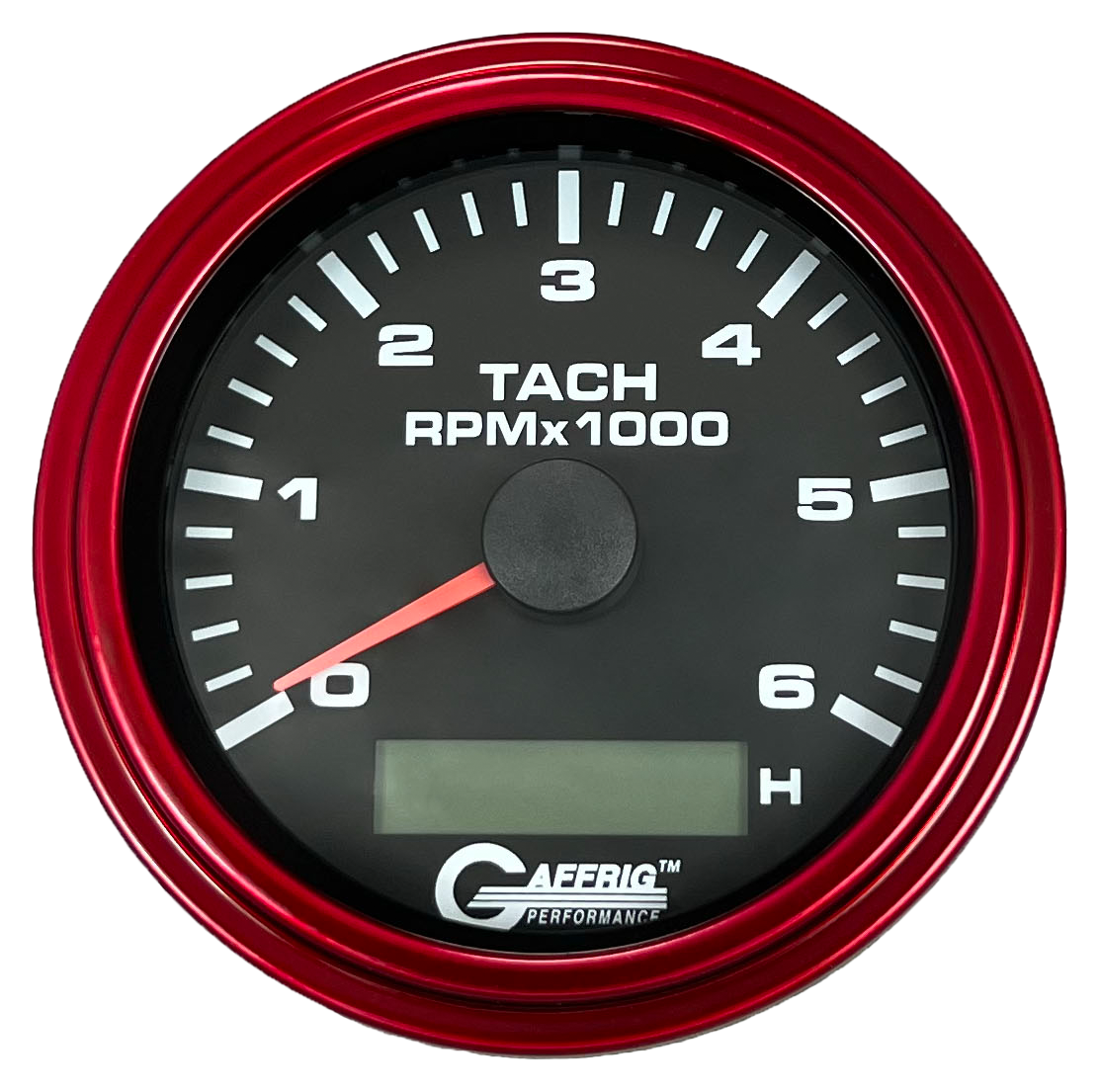 #184258 3 3/8 INCH ELECTRIC TACH/HOUR METER 0-6000 RPM BLACK Red / Step