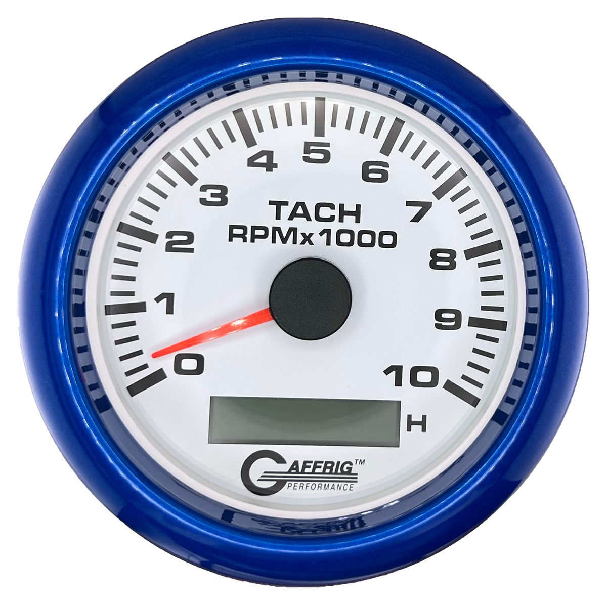 #184756 3 3/8 INCH ELECTRIC TACH/HOUR METER 0-10000 RPM WHITE Blue / Step
