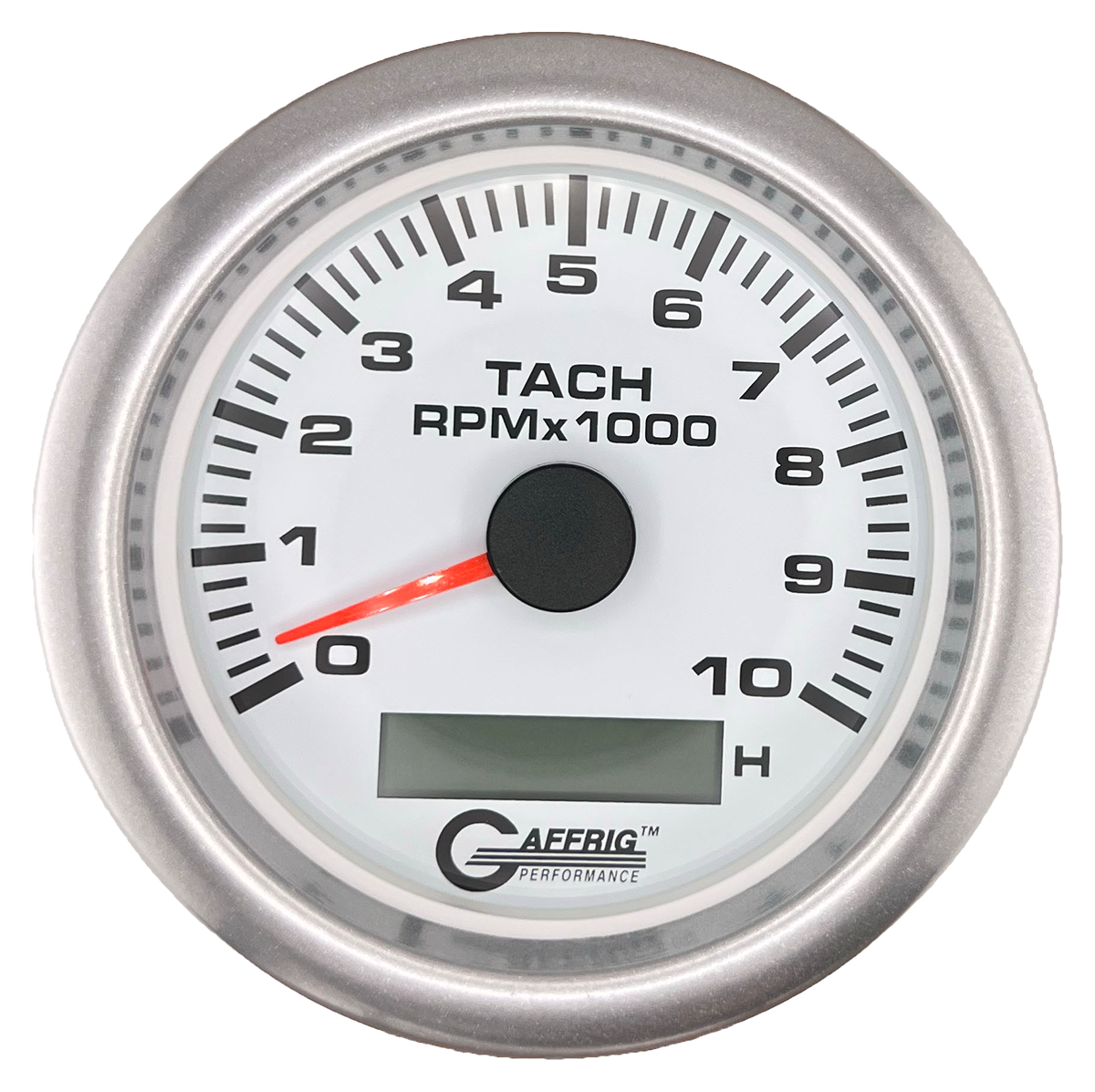 #184756 3 3/8 INCH ELECTRIC TACH/HOUR METER 0-10000 RPM WHITE Platinum / Step