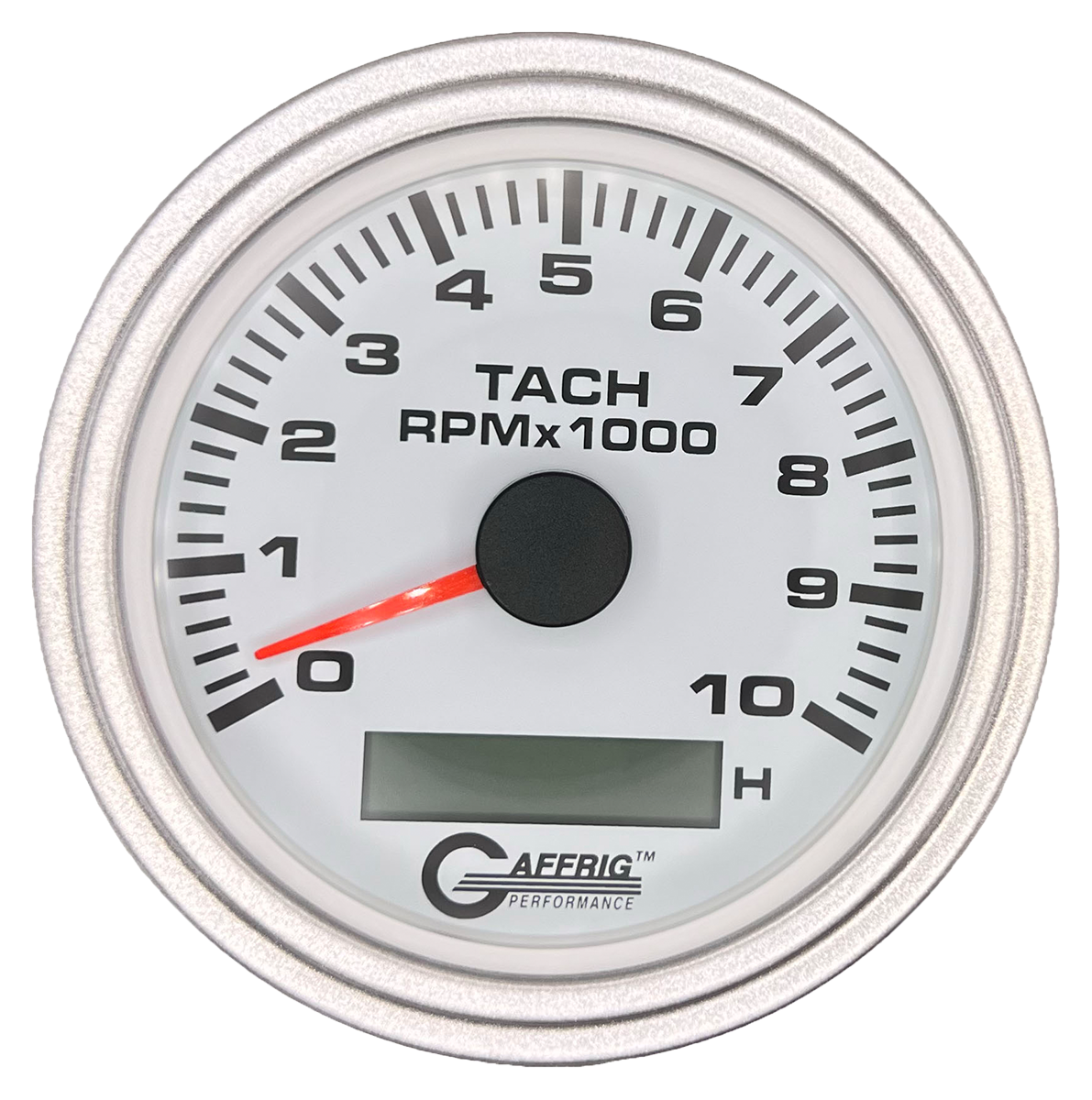 #184756 3 3/8 INCH ELECTRIC TACH/HOUR METER 0-10000 RPM WHITE Platinum / Step