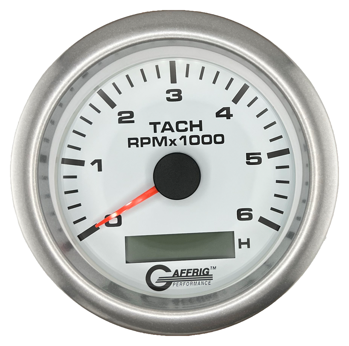 #184758 3 3/8 INCH ELECTRIC TACH/HOUR METER 0-6000 RPM WHITE Platinum / Step