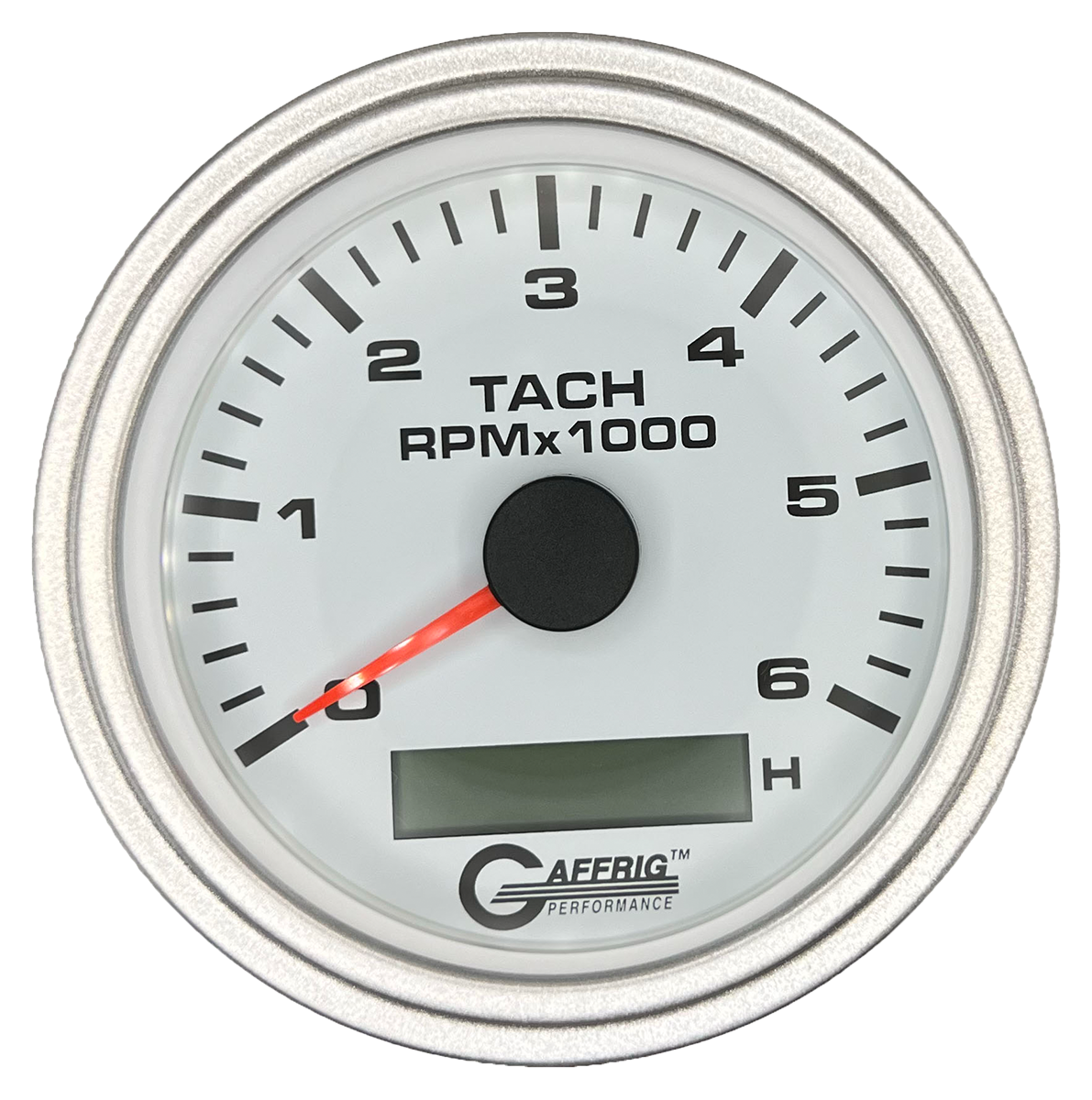 #184758 3 3/8 INCH ELECTRIC TACH/HOUR METER 0-6000 RPM WHITE Platinum / Step