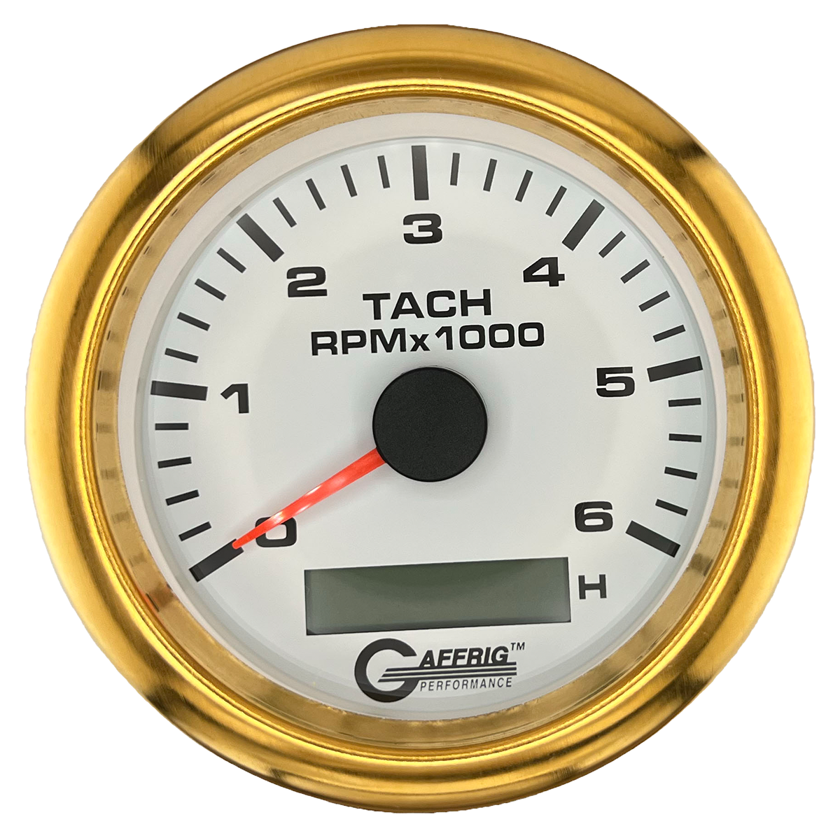 #184758 3 3/8 INCH ELECTRIC TACH/HOUR METER 0-6000 RPM WHITE Gold / Step