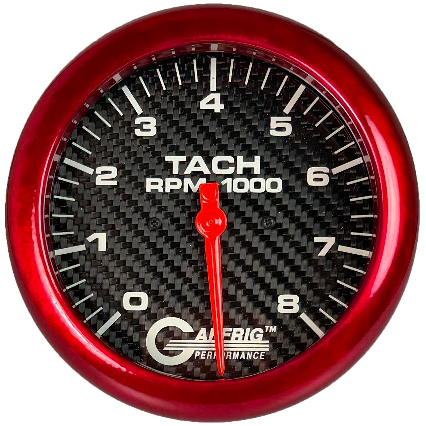 GAFFRIG PART #1910020 4 5/8 INCH ELECTRIC TACHOMETER MARINE BOAT GAUGE 0-8000 RPM CARBON FIBER