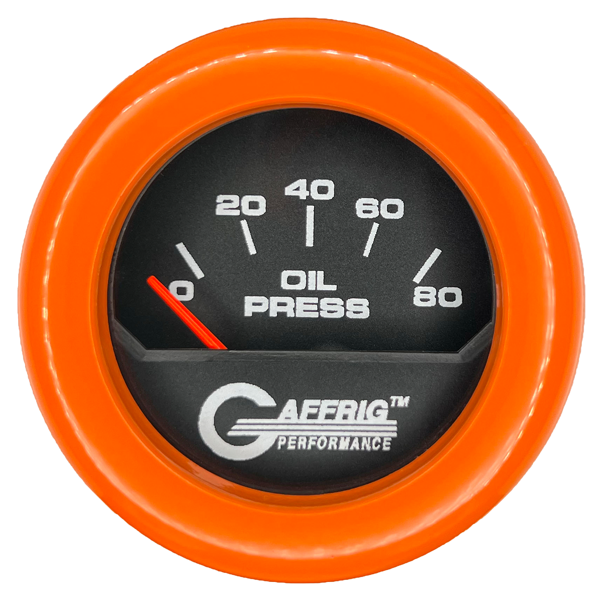 #195016 2 INCH ELECTRIC OIL PRESSURE 0-80 PSI Black Orange / Step