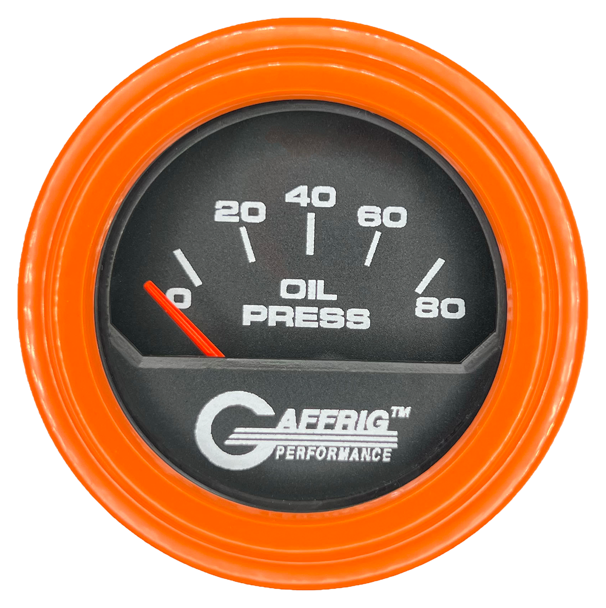 #195016 2 INCH ELECTRIC OIL PRESSURE 0-80 PSI Black Orange / Step