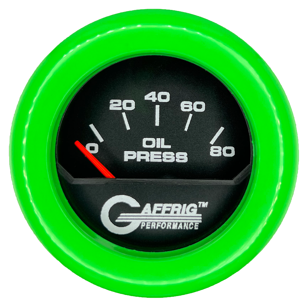 #195016 2 INCH ELECTRIC OIL PRESSURE 0-80 PSI Black Lime Green / Step